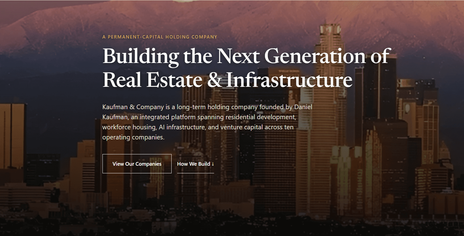 Kaufman & Company Unifica Plataforma de Real Estate e Venture Capital em Novo Site