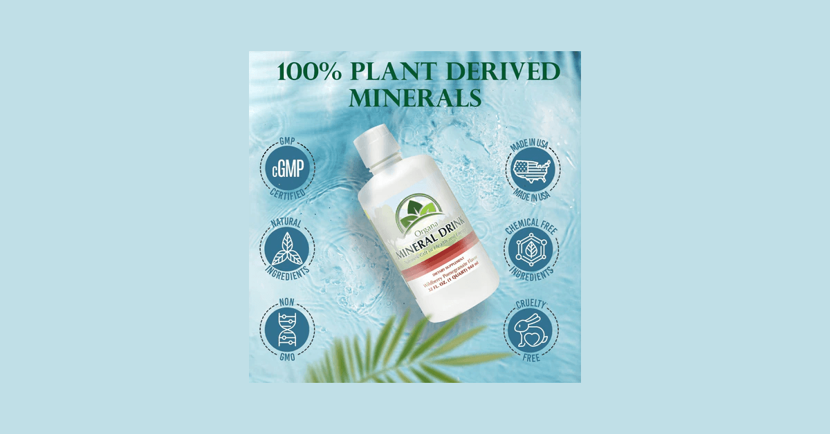 ORGANA Lança Bebida Mineral de Romã com Minerais Traço de Origem Vegetal e Ácido Fúlvico