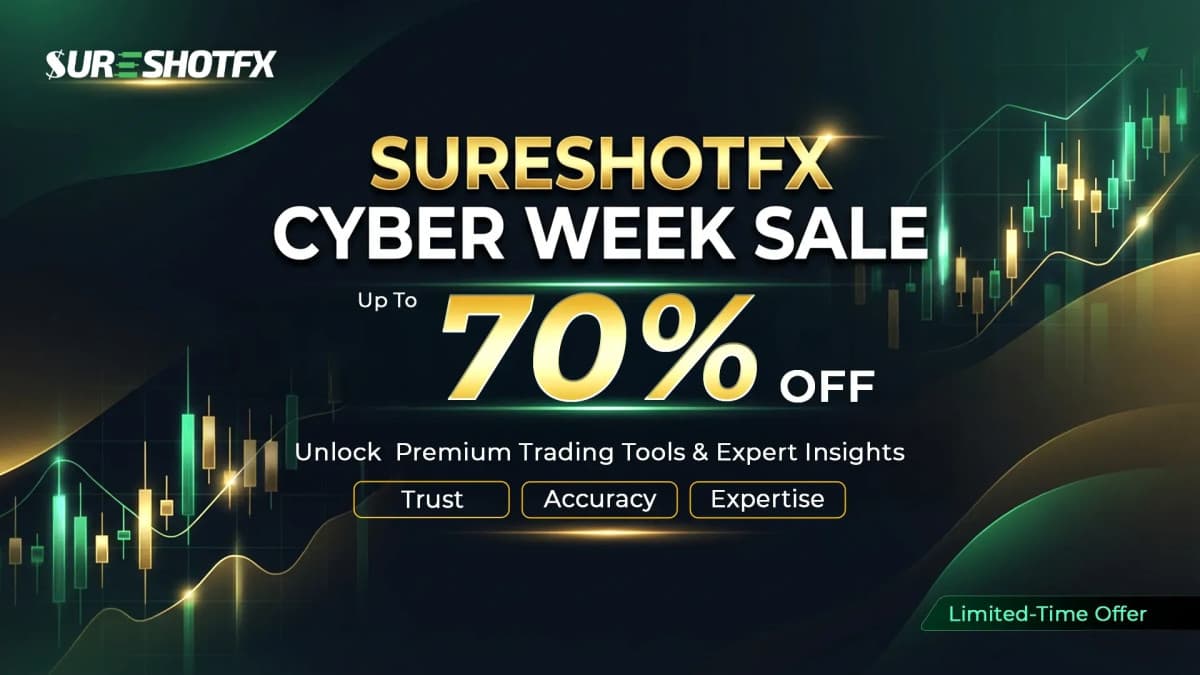 SureShotFX Lança a Cyber Week com Descontos de Até 70% nos Sinais de Trading VIP