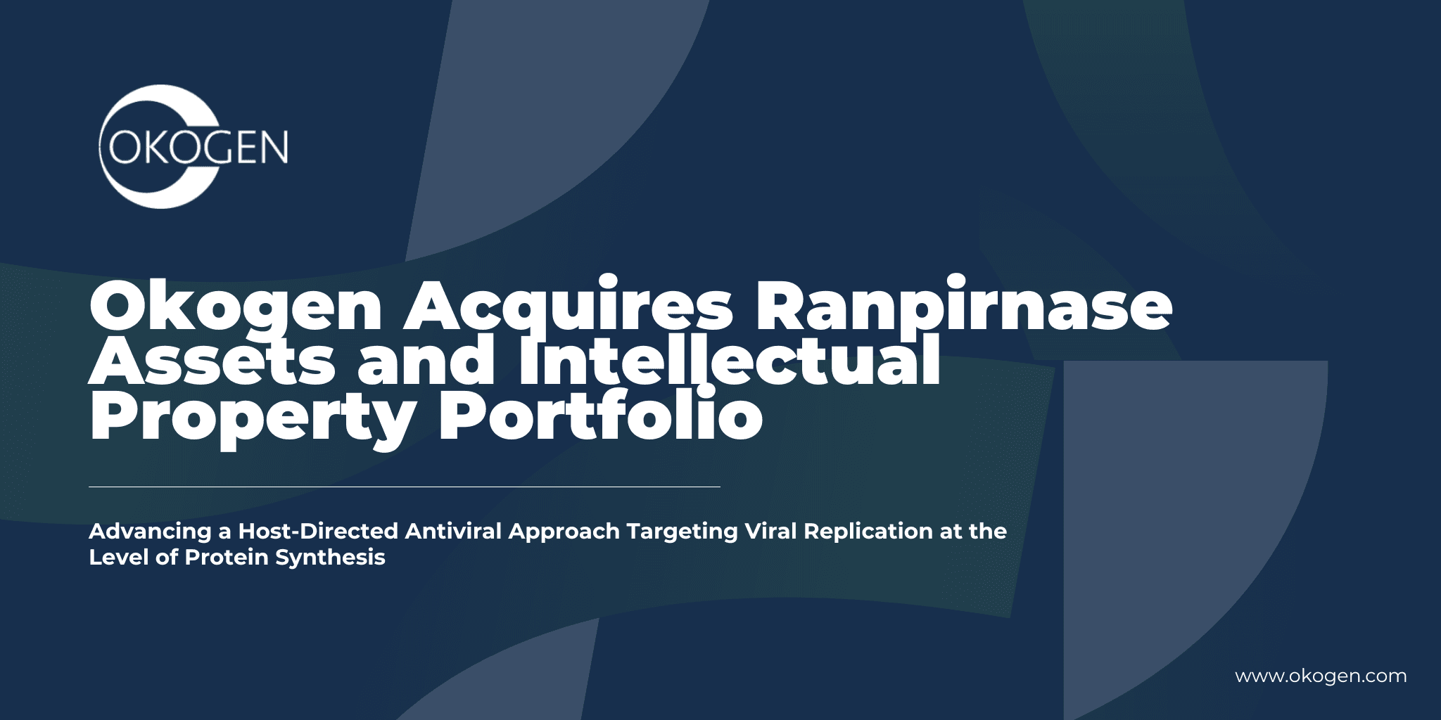 Okogen Amplia Pipeline Antiviral com Aquisição de Ranpirnase da Orgenesis