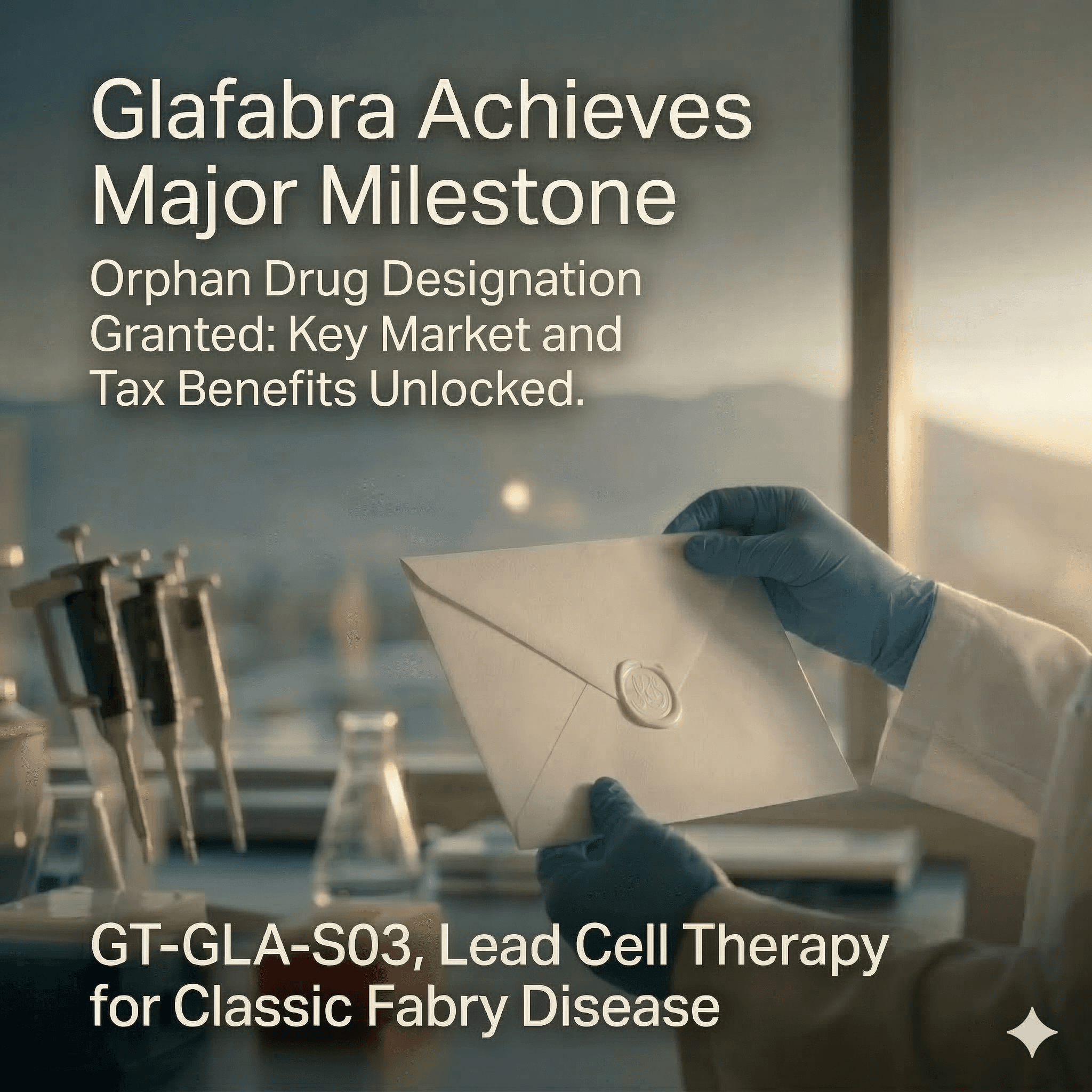 Glafabra Therapeutics Recebe Designação de Medicamento Órfão da FDA para GT-GLA-S03, Avançando uma Terapia Celular Reaplicável para a Doença de Fabry