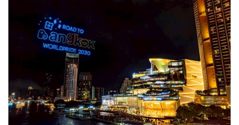 Histórico show de drones e fogos de artifício arco-íris do ICONSIAM reforça candidatura da Tailândia para sediar o World Pride 2030