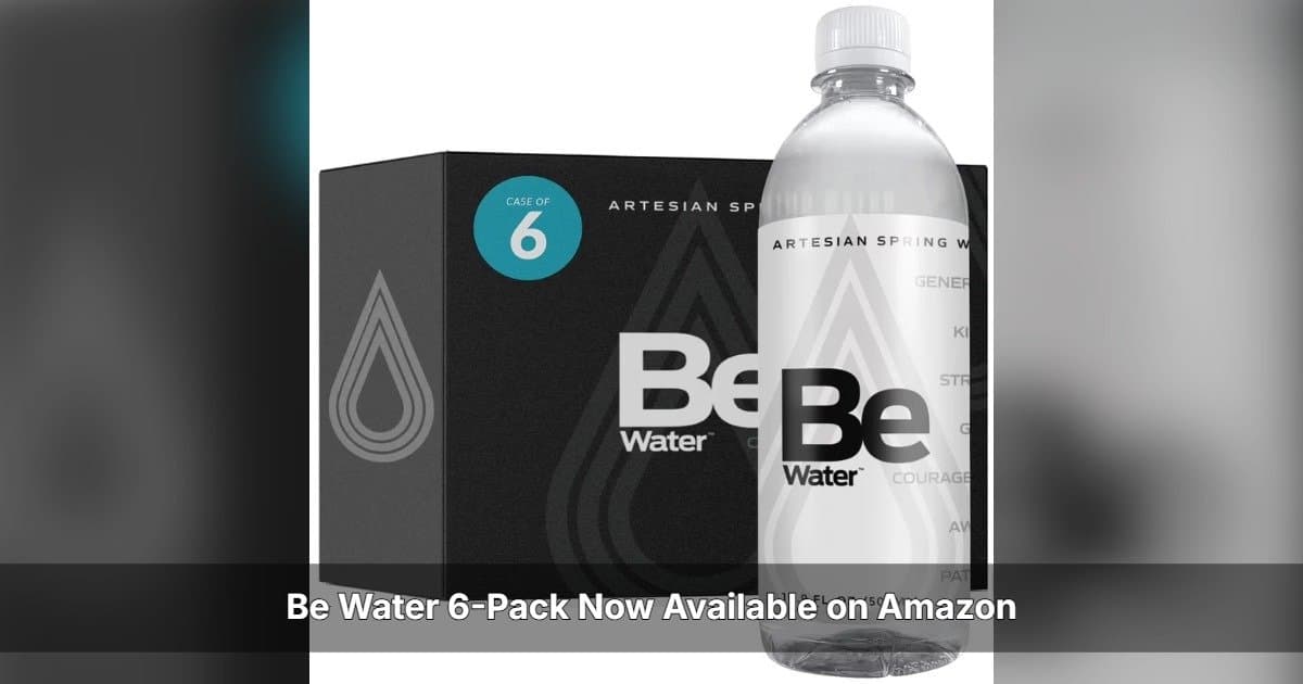 Pacote de 6 Unidades de Be Water Agora Disponível na Amazon, Ampliando o Acesso à Água Mineral Artesiana Americana Premium