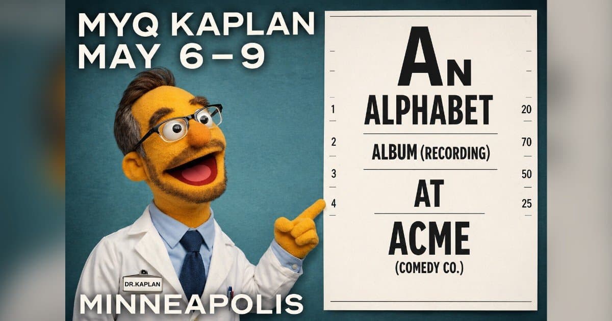 Myq Kaplan Gravará Álbum de Comédia Estruturado ao Vivo no Acme Comedy em Minneapolis
