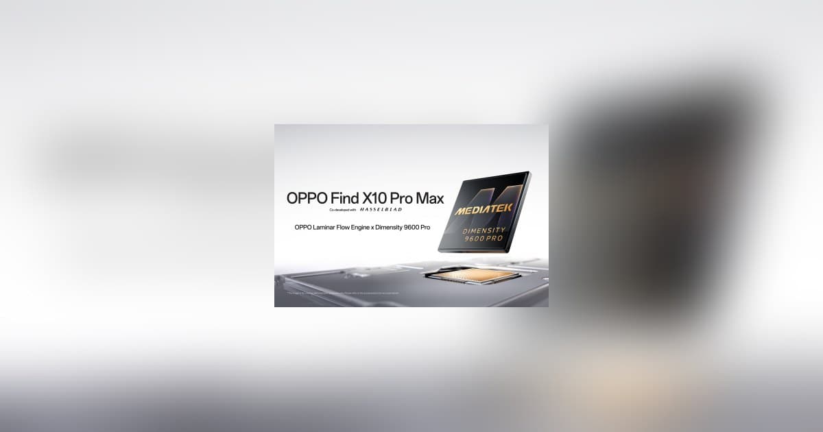 OPPO Find X10 Pro Max será lançado globalmente com o Dimensity 9600 Pro de 2nm da MediaTek
