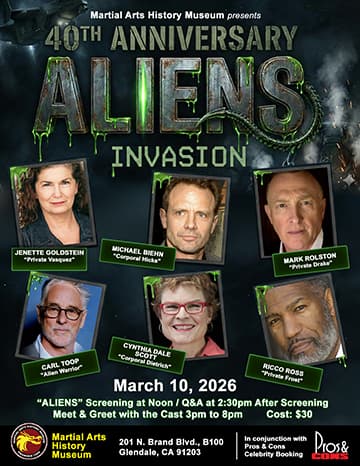 Elenco de 'Aliens' se reúne para evento de 40º aniversário no Museu de História das Artes Marciais