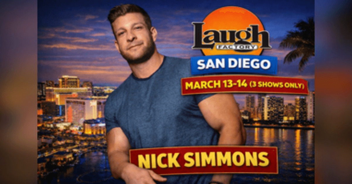 Nick Simmons será a atração principal em três shows no Laugh Factory San Diego em março