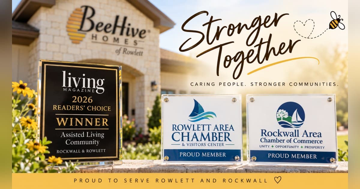 BeeHive Homes of Rowlett vence o prêmio Escolha do Leitor da Living Magazine na categoria Melhor Comunidade de Vida Assistida