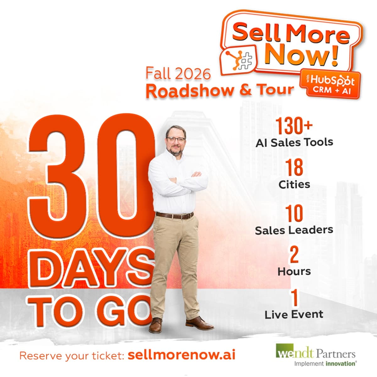 Parceiro Elite da HubSpot, Wendt Partners, Lança Roadshow de CRM e IA 'Venda Mais Agora' para Líderes de Vendas B2B