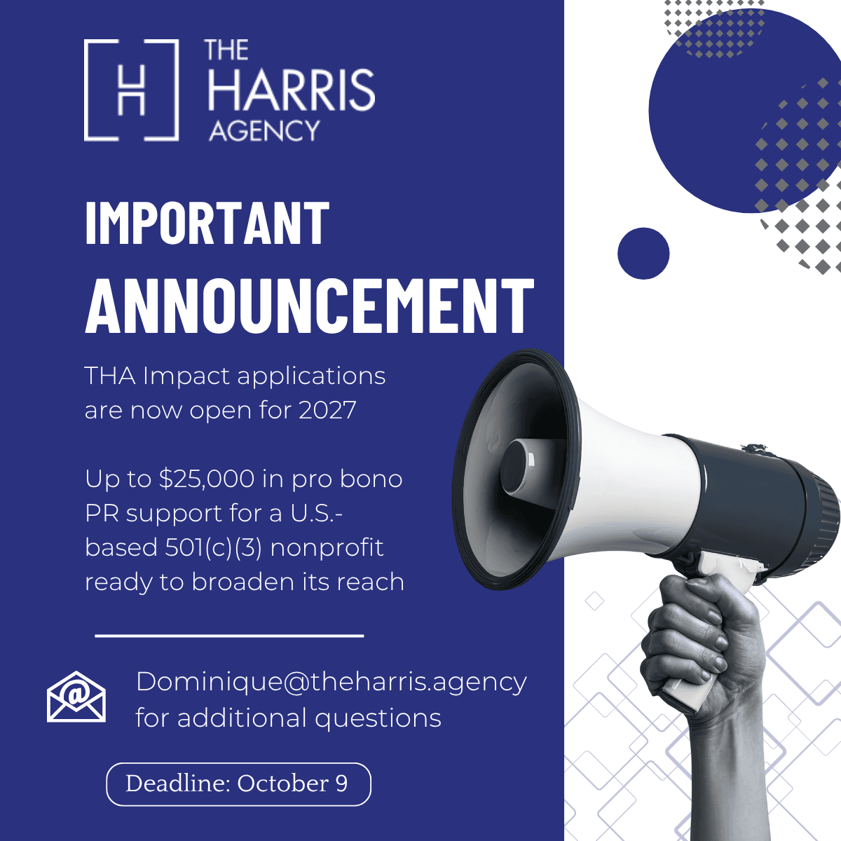 Harris Agency abre inscrições para Bolsa de Comunicação Pro Bono 2027