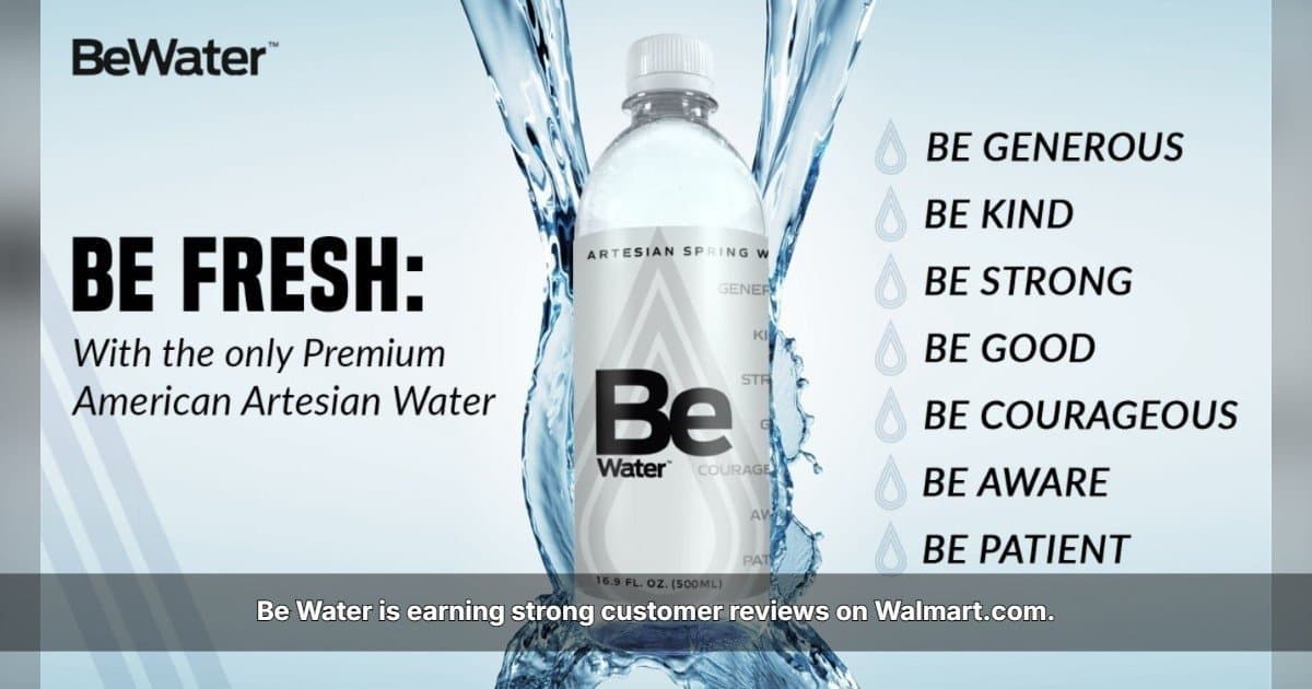 Be Water recebe ótimas avaliações no Walmart.com por sabor e suavidade