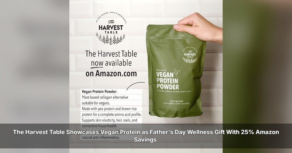 The Harvest Table oferece 25% de desconto em Proteína Vegana na Amazon para o Dia dos Pais, promovendo presentes focados no bem-estar