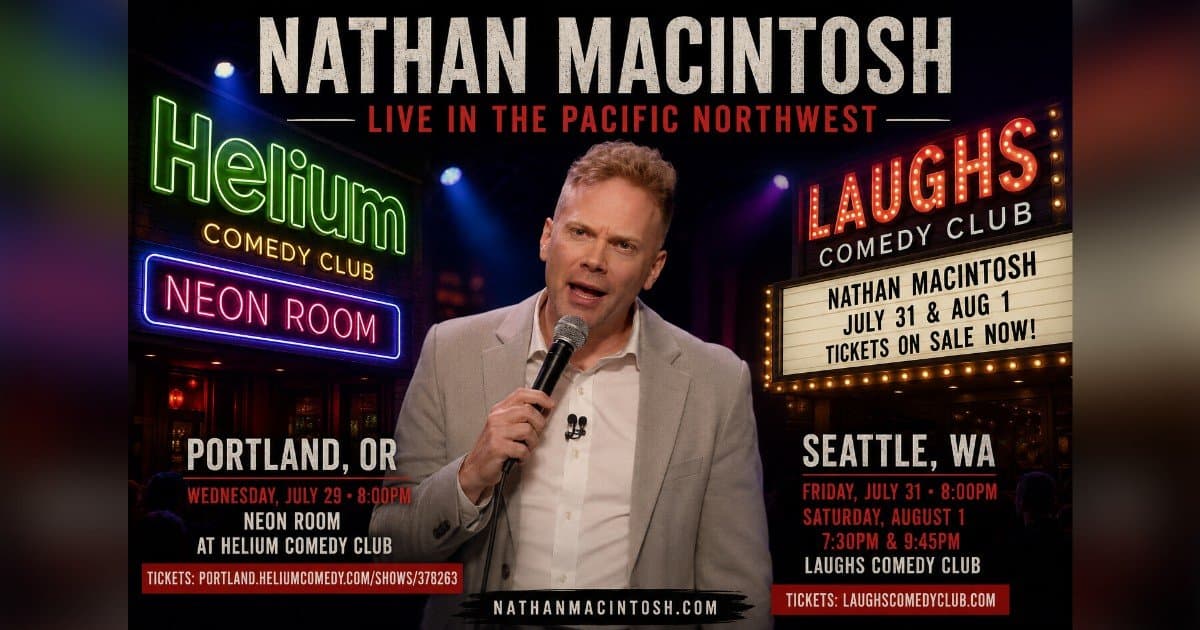 Nathan Macintosh trará turnê de comédia stand-up para Portland e Seattle neste verão