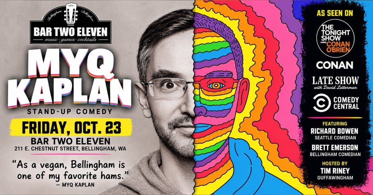 Myq Kaplan será a atração principal de um show de comédia de uma noite em Bellingham