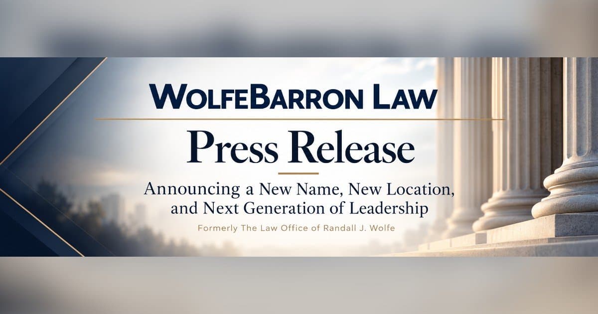 WolfeBarron Law Lança Novo Nome e Liderança, Continuando um Legado de Excelência